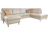 Wohnlandschaft DIE PLANBAR "PN-EM18013 U-Form, ohne Kopfstützen", beige (ecru), B:305cm H:87cm T:200cm, Sofas, Wohnlandschaft, wahlweise mit Schlaffunktion und Stauraum