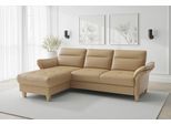 Ecksofa SIT & MORE "Pamela L-Form, Leder, B: 218 und 230 cm", cappuccino, B:230cm H:90cm T:164cm, Sofas, Ecksofa, optional Armteilverstellung, Schlaffunktion & Bettkasten