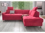 Ecksofa SIT & MORE "Pablo L-Form", rot, B:233cm H:78cm T:196cm, Struktur fein (100% Polyester);Struktur (100% Polyester), Sofas, Ecksofa, wahlweise mit Schlaffunktion