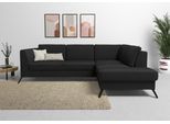 Ecksofa SIT & MORE "Olsen L-Form", schwarz, B:248cm H:88cm T:201cm, 100% Polyester, Sofas, Ecksofa, inklusive Sitztiefenverstellung, optional Schlaffunktion, 15cm hoch