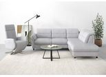Ecksofa SIT & MORE "Grenoble L-Form mit Federkern", silber, B:247cm H:85cm T:222cm, Sofas, Ecksofa, wahlweise mit Schlaffunktion, Bettkasten, Arm- und Kopfteilverstellung