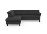 Ecksofa SIT & MORE "Marano L-Form", grau (anthrazit), B:252cm T:216cm, 100% Polyester, Sofas, Ecksofa, inklusive Kopfteilverstellung, optional Schlaffunktion & Bettkasten