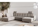 Wohnlandschaft SIT & MORE "Zora", grau (taupe), B:319cm H:92cm T:212cm, 95% Polyester 5% Polyamid, Sofas, Wohnlandschaft, wahlweise mit Schlaffunktion und Bettkasten