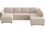 Wohnlandschaft SIT & MORE "Cordoba", sahara, B:305cm H:85cm T:212cm, 100% Polyester, Sofas, Wohnlandschaft, wahlweise mit Schlaffunktion und Bettkasten oder Stauraum