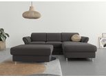 Ecksofa SIT & MORE "Apulia L-Form", grau (fango), B:250cm H:78cm T:185cm, Webstoff (100% Polyester);Struktur weich (90% Polyester, 10% Polyamid);Luxus-Microfaser Euphoria (100% Polyester);Samtoptik (100% Polyester), Sofas, Ecksofa, wahlweise Schlaffunktion, Bettkasten und Kopf- und Armteilverstellung
