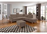 Ecksofa OTTO HOME "Soleo L-Form", braun (schoko), B:262cm H:89cm T:235cm, Luxus-Microfaser ALTARA NUBUCK (100% Polyester);Struktur (100% Polyester);Luxus-Microfaser Lederoptik (100% Polyester), Sofas, Ecksofa, komfortable Trapezecke mit Relaxfunktion, optional Schlaffunktion