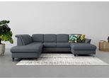 Wohnlandschaft SIT & MORE "Maggiore U-Form", grau (dunkelgrau), B:312cm H:88cm T:224cm, 98% Polyester, 2% Polyamid, Sofas, Wohnlandschaft, wahlweise mit Kopfteilverstellung, Schlaffunktion und Stauraum