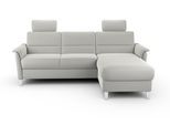 Ecksofa SIT & MORE "Palmera L-Form, B: 244 cm", silber, B:244cm H:89cm T:163cm, 100% Polyester, Sofas, Ecksofa, optional Schlaffunktion & Bettkasten, Federkern