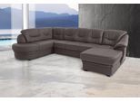 Wohnlandschaft SIT & MORE "Savoni U-Form", braun (mokka), B:334cm H:90cm T:206cm, NaturLEDER (echtes Rindsleder) in Sitz und Rücken. Korpus in passendem Kunstleder SOFTLUX bezogen;Luxus-Microfaser (100% Polyester);Struktur ( 100% Polyester);Luxus-Microfaser ALTARA NUBUCK (100% Polyester), Sofas, Wohnlandschaft, wahlweise mit Schlaffunktion