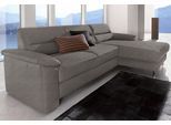 Ecksofa SIT & MORE "Ascara L-Form", grau, B:251cm H:85cm T:165cm, NaturLEDER (echtes Rindsleder), Korpus in Kunstleder SOFTLUX;Luxus-Microfaser (100% Polyester);Softlux-Kunstleder;Primabelle-Microfaser (100% Polyester), Sofas, Ecksofa, inklusive Boxspring/Federkern-Polsterung, wahlweise mit Schlaffunktion