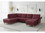 Wohnlandschaft SIT & MORE "Pamela U-Form, B: 292 cm, optional Schlaffunktion & Bettkasten", rot (bordeaux), B:292cm H:90cm T:212cm, 100% Polyester, Sofas, Wohnlandschaft, wahlweise mit Armteilverstellung, Sofa mit Federkern, Sitzhöhe: 48 cm