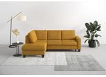 Ecksofa OTTO HOME "Summer L-Form", gelb (mustard), B:236cm H:91cm T:170cm, 100% Polyester, Sofas, Ecksofa, mit Ottomane, mit oder ohne Schlaffunktion und Bettkasten, Cord-Bezug