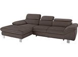 Ecksofa COTTA "Driver L-Form", braun (espresso), B:268cm H:73cm T:169cm, Struktur (100% Polyester);Chenille (90% Polyester, 10% Polyamid), Sofas, Ecksofa, mit Kopfteilverstellung, wahlweise mit Schlaffunktion & Bettkasten