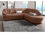 Ecksofa SIT & MORE "Savona L-Form, B: 267 cm, Couch mit Federkern, Komfortsitzhöhe 46 cm", braun, B:267cm H:90cm T:206cm, NaturLEDER (echtes Rindsleder) in Sitz und Rücken. Korpus in passendem Kunstleder SOFTLUX bezogen;Luxus-Microfaser (100% Polyester);Struktur ( 100% Polyester);Luxus-Microfaser ALTARA NUBUCK (100% Polyester), Sofas, Ecksofa, optional mit Schlaffunktion