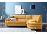 Ecksofa SIT & MORE "Cardoso L-Form", gelb (senf), B:250cm H:90cm T:175cm, Luxus-Microfaser (90% Polyester, 10% Polyamid);Flachgewebe (100% Polyester);Struktur (100% Polyester), Sofas, Ecksofa, mit Federkern, wahlweise mit Schlaffunktion und Schubkasten