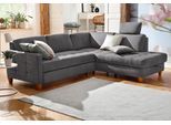 Ecksofa HOME AFFAIRE "Earl L-Form", grau (anthrazit), B:233cm H:80cm T:196cm, Luxus-Microfaser in Lederoptik (100% Polyester);Struktur fein (100% Polyester);Luxus-Microfaser ALTARA NUBUCK (100% Polyester), Sofas, Ecksofa, wahlweise auch mit Schlaffunktion oder Schlaffunktion mit Bettkasten