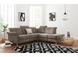 Ecksofa SIT & MORE "Darwin L-Form", braun (savannah), B:249cm T:221cm, Sofas, Ecksofa, inklusive Federkern, wahlweise mit Kopfteilverstellung, Schlaffunktion