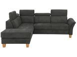 Ecksofa OTTO HOME "Conville L-Form", grau (anthrazit), B:247cm H:84cm T:217cm, 100% Polyester, Sofas, Ecksofa, Federkern, wahlweise mit Schlaffunktion und Bettkasten bzw. Stauraum