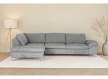 Ecksofa DIE PLANBAR "Ottomane MP-IN14007 L-Form, Breite 306 cm", famosa grau, B:306cm H:84cm T:197cm, 100% Polyester, Sofas, Ecksofa, wahlweise mit Schlaffunktion und verstellbaren Kopfstützen