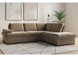 Ecksofa SIT & MORE "Moreno L-Form, B: 238 cm", braun (hellbraun), B:238cm H:82cm T:202cm, 100% Polyester, Sofas, Ecksofa, mit Armteilverstellung, optional Schlaffunktion