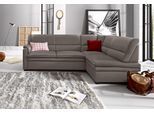 Ecksofa SIT & MORE "Pisa L-Form", grau (elefant), B:245cm H:89cm T:161cm, NaturLEDER (echtes Rindsleder), Korpus in Kunstleder SOFTLUX;Luxus-Microfaser (90% Polyester, 10% Polyamid);Struktur (100% Polyester);Luxus-Microfaser ALTARA NUBUCK (100% Polyester), Sofas, Ecksofa, mit Federkern, wahlweise mit Schlaffunktion