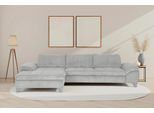 Ecksofa DIE PLANBAR "Recamiere MP-IN14007 L-Form, Breite 318 cm", cord grau, B:318cm H:84cm T:180cm, 100% Polyester, Sofas, Ecksofa, wahlweise mit Schlaffunktion und verstellbaren Kopfstützen