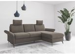Ecksofa OTTO HOME "Rochelle", braun (schlamm), B:251cm H:93cm T:164cm, 100% Polyester, Sofas, Ecksofa, wahlweise mit Schlaffunktion, Bettkasten und Armteilverstellung