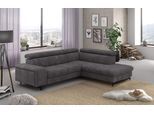 Ecksofa COTTA "Emma L-Form, B: 262 cm", grau (graphite), B:262cm H:97cm T:215cm, Sofas, Ecksofa, mit Kopfteilverstellung, optional Schlaffunktion & Bettkasten
