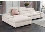 Ecksofa OTTO HOME "Alberto L-Form", beige (creme), B:286cm H:73cm T:174cm, 100% Polyester;Luxus-Microfaser ALTARA NUBUCK (100% Polyester);Luxus-Microfaser weich (90% Polyester, 10% Polyamid);Microfaser Antiklederoptik, Sofas, Ecksofa, mit Kopfteilverstellung, wahlweise mit Schlaffunktion