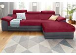 Ecksofa SIT & MORE "Xenia L-Form", rot (dunkelgrau, bordeaux), B:271cm H:94cm T:168cm, Luxus-Microfaser ALTARA NUBUCK (100% Polyester) / Struktur (100% Polyester);Luxus-Kunstleder / Struktur (100% Polyester), Sofas, Ecksofa, wahlweise mit Schlaffunktion