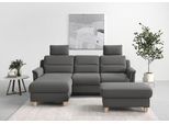 Ecksofa SIT & MORE "Farö L-Form", grau, B:234cm H:90cm T:168cm, Sofas, Ecksofa, inklusive Federkern, wahlweise mit Schlaffunktion und Bettkasten