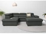 Ecksofa OTTO HOME "Alberto L-Form", grau (anthrazit), B:272cm H:73cm T:226cm, Luxus-Microfaser Lederoptik (100% Polyester);Luxus-Microfaser weich (9)0% Polyester / 10% Polyamid;Luxus-Microfaser Vintageoptik (100% Polyester);Microfaser Antiklederoptik (100% Polyester), Sofas, Ecksofa, mit Kopfteilverstellung, wahlweise mit Schlaffunktion