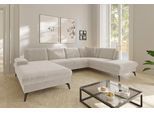 Wohnlandschaft SIT & MORE "Morris Jubi U-Form, B: 300 cm", beige (creme), B:300cm H:83cm T:202cm, 100% Polyester, Sofas, Wohnlandschaft, mit Armteilfunktion & 1 Zierkissen, optional Schlaffunktion
