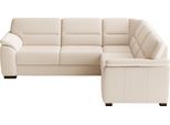 Ecksofa SIT & MORE "Montego L-Form, B: 256 cm, große Stoffauswahl, Komfort Sitzhöhe 46cm", beige (creme), B:255cm H:88cm T:225cm, 95% Polyester, 9% Polyamid, Sofas, Ecksofa, wahlweise mit Schlaffunktion und Schubkasten