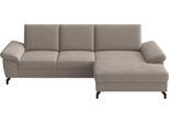 Ecksofa SIT & MORE "Chelsea L-Form, B: 264 cm, mit Armteil-& Sitztiefenverstellung", beige (taupe), B:264cm H:89cm T:174cm, 100% Polyester, Sofas, Ecksofa, optional Schlaffunktion und Bettkasten
