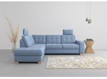 Ecksofa SIT & MORE "Quincy L-Form", blau, B:249cm H:82cm T:213cm, Sofas, Ecksofa, wahlweise mit Schlaffunktion und Bettkasten