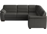 Ecksofa SIT & MORE "Montego Leder, L-Form, B: 255cm", grau (anthrazit), B:255cm H:88cm T:225cm, Sofas, Ecksofa, wahlweise mit Schlaffunktion und Schubkasten