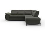 Ecksofa SIT & MORE "Cabrio L-Form, B: 274 cm, mit Sitztiefen-, Arm- & Kopfteilverstellung", grau (anthrazit), B:274cm H:87cm T:230cm, 100% Polyester, Sofas, Ecksofa, 3 Nierenkissen, Federkern, optional Schlaffunktion und Stauraum