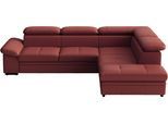 Ecksofa SIT & MORE "Viola, L-Form, Leder, B: 249 cm", braun (merlot), B:249cm H:73cm T:226cm, Sofas, Ecksofa, optional mit Schlaffunktion