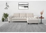 Ecksofa SIT & MORE "Westham L-Form", beige (creme), B:275cm H:88cm T:172cm, 90% Polyester 10% Polyamid, Sofas, Ecksofa, Recamiere, mit oder ohne Schlaffunktion, Bettkasten, Füße wengefarben
