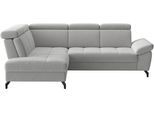 Ecksofa SIT & MORE "Vanity; L-Form, B. 254 cm", silber, B:254cm H:84cm T:197cm, 100% Polyester, Sofas, Ecksofa, Inkl.Sitz-,Kopf-und Armteilverstellung
