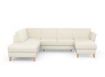 Wohnlandschaft SIT & MORE "Visby U-Form", beige (linen), B:303cm H:87cm T:213cm, Sofas, Wohnlandschaft, wahlweise mit Schlaffunktion und Stauraum, frei im Raum stellbar