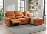 Ecksofa OTTO HOME "NAPORI Lederoptik, Multimediasofa, 3er Kinosessel XXL, L-Form", braun (cognac), B:240cm H:102cm T:155cm, Polyester 40% / Polyurethane 60%, Sofas, Ecksofa, Kinosofa, manuelle o. elektr. Relaxfunktion, Staufach, Getränkehalter
