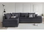 Ecksofa HOME AFFAIRE "Night & Day L-Form, B: 324 cm, Dauer-Schlaffunktion und Armlehne", schwarz (anthrazit), B:324cm H:95cm T:218cm, Struktur ( 100% Polyester);Luxus-Microfaser (100% Polyester), Sofas, Ecksofa, Schlaffunktion & Bettkasten, Boxspringbett 180x200 cm