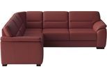 Ecksofa SIT & MORE "Montego Leder, L-Form, B: 255cm", braun (merlot), B:255cm H:88cm T:225cm, Sofas, Ecksofa, wahlweise mit Schlaffunktion und Schubkasten