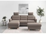 Ecksofa SIT & MORE "Farö L-Form", grau (taupe), B:234cm H:90cm T:168cm, Sofas, Ecksofa, inklusive Federkern, wahlweise mit Schlaffunktion und Bettkasten