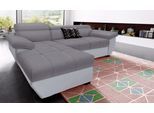 Ecksofa COTTA "Speedway L-Form", grau, grau, B:265cm H:79cm T:102cm, Edles Flachgewebe ( 100% Polyester ) / Feine Struktur ( 100% Polyester );Kunstleder SOFTLUX / Luxus-Microfaser ( 100% Polyester );Kunstleder SOFTLUX / Struktur ( 100% Polyester ), Sofas, Ecksofa, mit Kopfteilverstellung, wahlweise mit Schlaffunktion & Bettkasten