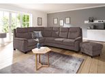 Ecksofa OTTO HOME "Boccaccio L-Form", grau (taupe), B:265cm H:104cm T:215cm, Struktur weich (90% Polyester / 10% Polyamid);Luxus-Microfaser (100% Polyester);Luxus-Microfaser Vintageoptik(100% Polyester), Sofas, Ecksofa, mit Federkern, incl. Kopfteilverstellung, wahlweise Schlaffunktion