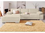 Ecksofa SIT & MORE "Coria L-Form", beige (creme), B:282cm H:80cm T:162cm, Kunstleder SOFTLUX;Struktur ( 100% Polyester);Struktur fein ( 90% Polyester; 10% Polyamid);Luxus-Microfaser ALTARA NUBUCK (100% Polyester), Sofas, Ecksofa, mit XL-Recamiere, wahlweise mit Schlaffunktion