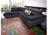 Ecksofa COTTA "Speedway L-Form", schwarz, schwarz, B:262cm H:79cm T:102cm, Kunstleder SOFTLUX / Struktur (100% Polyester);Edles Flachgewebe (100% Polyester) / Feine Struktur (100% Polyester);Kunstleder SOFTLUX / Luxus-Microfaser (100% Polyester), Sofas, Ecksofa, Kopfteilverstellung, optional Schlaffunktion & Bettkasten